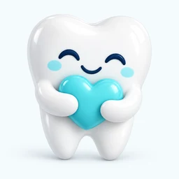 Heart representing personal dental care