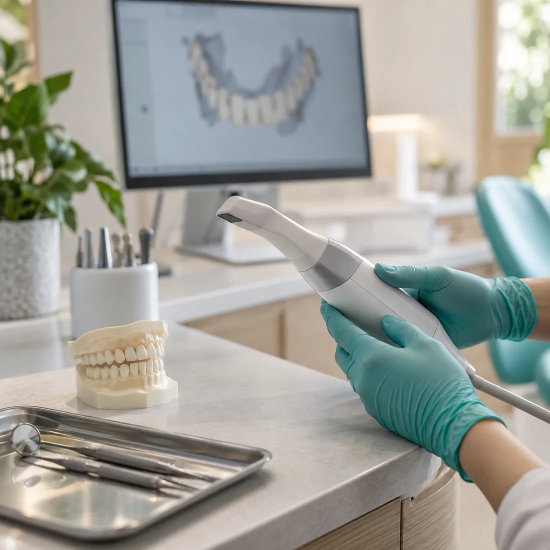 Intraoral scanner and digital dental model used for treatment planning